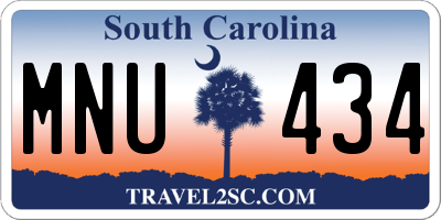 SC license plate MNU434