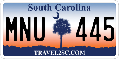SC license plate MNU445
