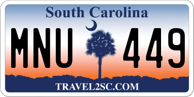 SC license plate MNU449