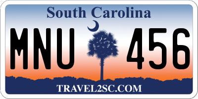 SC license plate MNU456