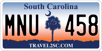 SC license plate MNU458