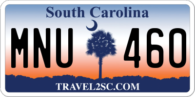 SC license plate MNU460