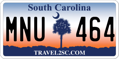SC license plate MNU464