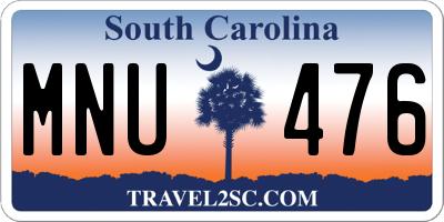 SC license plate MNU476