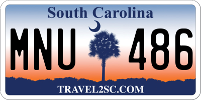 SC license plate MNU486