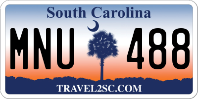 SC license plate MNU488