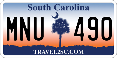 SC license plate MNU490