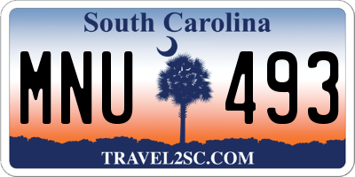 SC license plate MNU493
