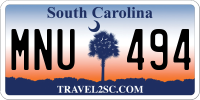 SC license plate MNU494