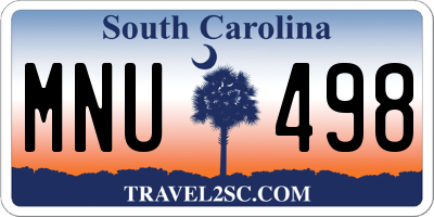 SC license plate MNU498