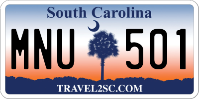 SC license plate MNU501