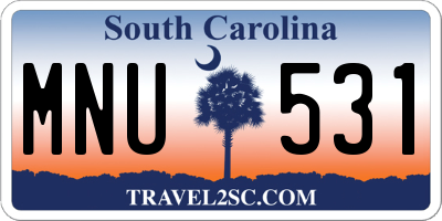 SC license plate MNU531
