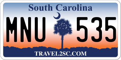 SC license plate MNU535