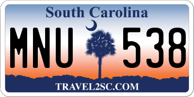 SC license plate MNU538