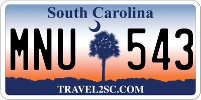SC license plate MNU543