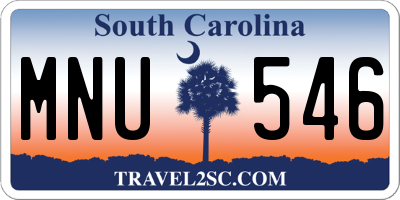 SC license plate MNU546