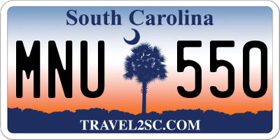 SC license plate MNU550