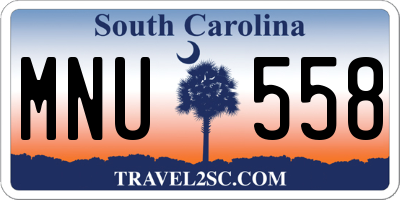 SC license plate MNU558