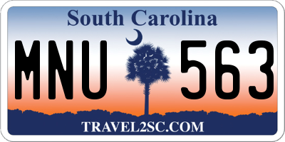 SC license plate MNU563