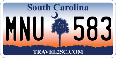 SC license plate MNU583