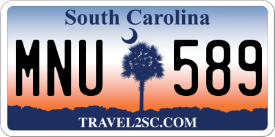 SC license plate MNU589
