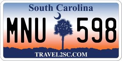 SC license plate MNU598