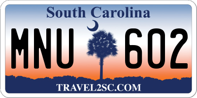 SC license plate MNU602