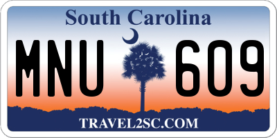 SC license plate MNU609