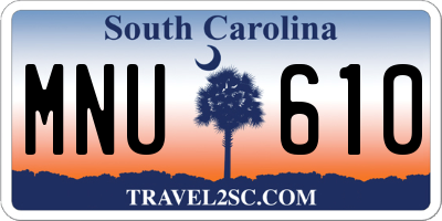 SC license plate MNU610