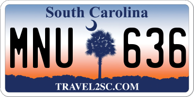 SC license plate MNU636