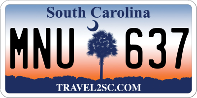 SC license plate MNU637