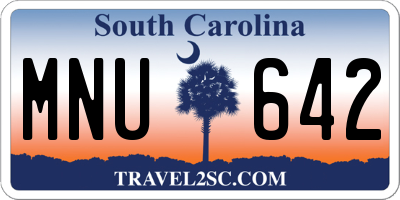 SC license plate MNU642