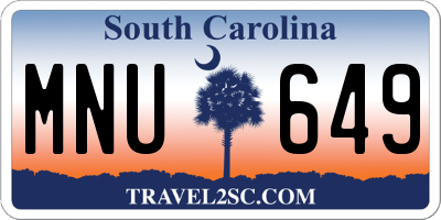 SC license plate MNU649