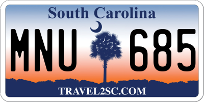 SC license plate MNU685