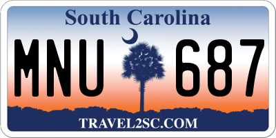 SC license plate MNU687