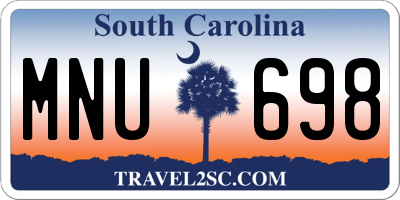SC license plate MNU698