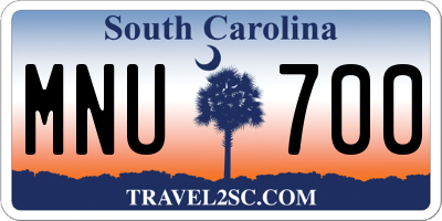 SC license plate MNU700