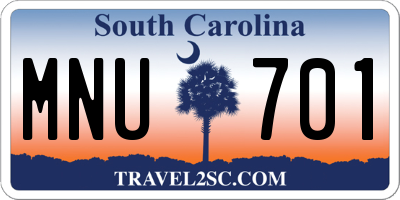 SC license plate MNU701