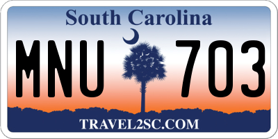 SC license plate MNU703