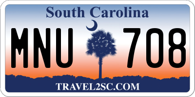 SC license plate MNU708