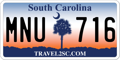 SC license plate MNU716