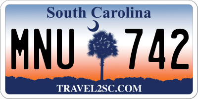 SC license plate MNU742