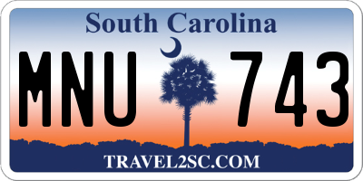 SC license plate MNU743