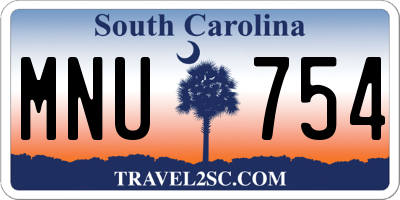 SC license plate MNU754