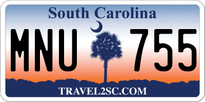 SC license plate MNU755