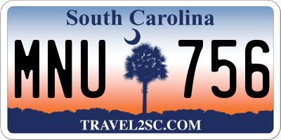 SC license plate MNU756