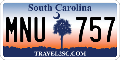 SC license plate MNU757