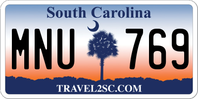 SC license plate MNU769