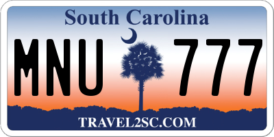 SC license plate MNU777