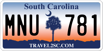 SC license plate MNU781